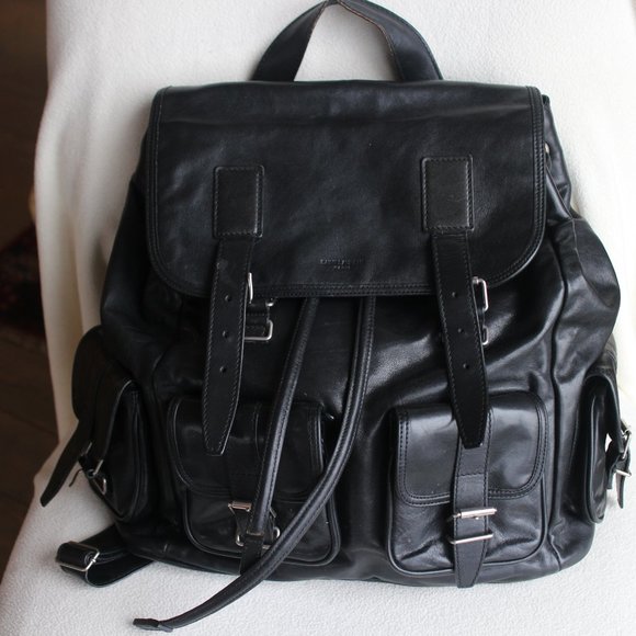 C BACKPACK BLACK POLISHED LEATHER - Picture 2 of 6